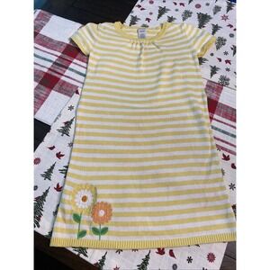 Gymboree Sweater Dress Yellow Spring Flowers Girls 7 EUC‎